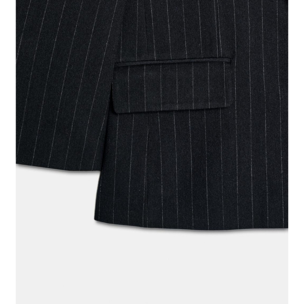 ZARA PINSTRIPE OVERSIZED BLAZER WITH POCKETS SIZE M - Picture 8 of 14